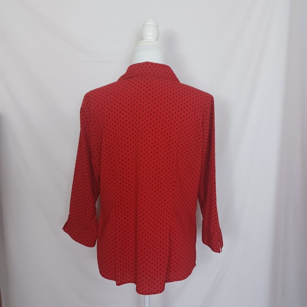 Notations Stretch Button Down Blouse - Picture 6 of 9